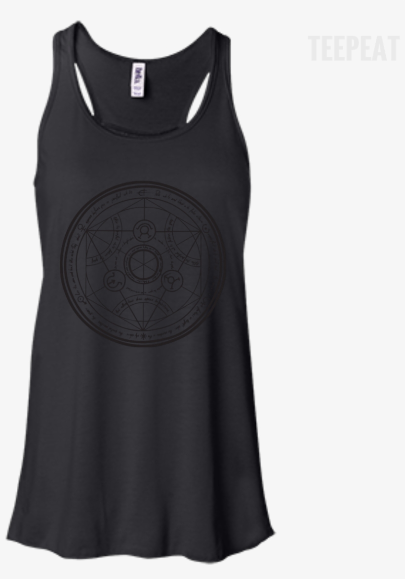 Full Metal Alchemist Transmutation Circle Ladies Tee - Bella + Canvas Ladies' Flowy Racerback Tank B8800, transparent png #5745291