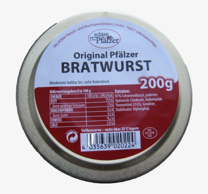 Original Pfälzer Bratwurst, 200g - Bratwurst, transparent png #5746917