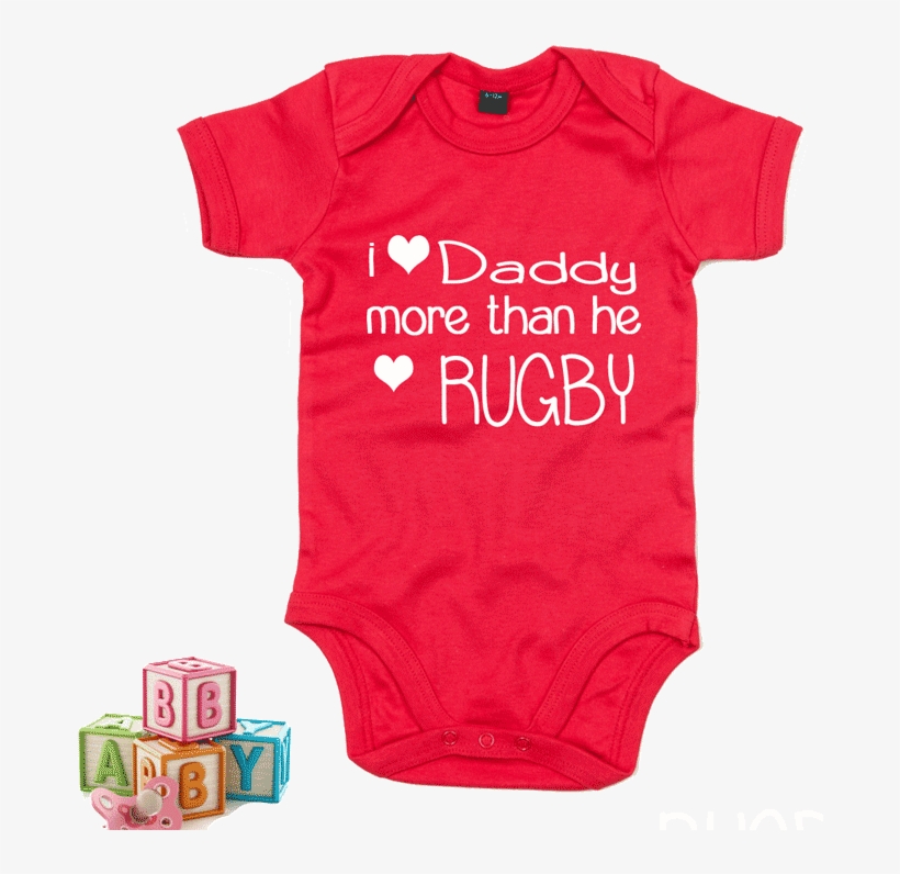 I Love Daddy More Than He Loves Rugby - Infant Bodysuit, transparent png #5751819