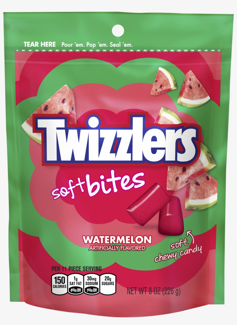 Twizzlers, Soft Bites, Watermelon Candy, 8 Oz - Twizzler Watermelon Soft Bites, transparent png #5754659