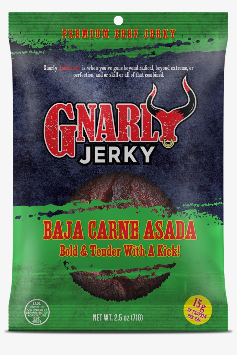 Baja Carne Asada Beef Jerky From Gnarly Jerky Jalapeno - Beef Jerky, transparent png #5755382