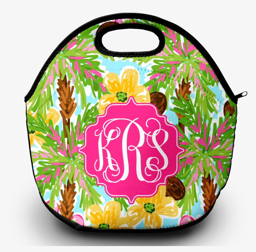 Monogram Lunch Bag Shady Palms - Monogrammed Mouse Pad Pretty Purple Paisley Monogram, transparent png #5755605
