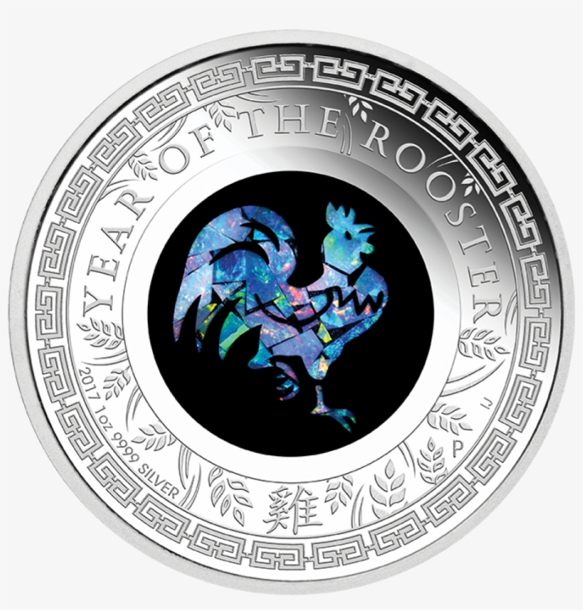 Year Of The Rooster Silver Coin With Rooster Picked, transparent png #5756909