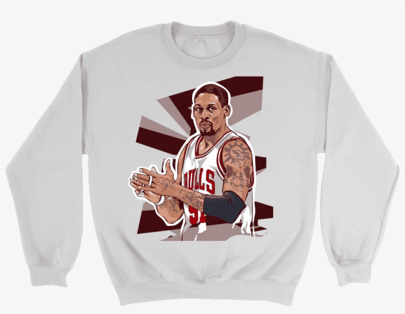 Crewneck Sweatshirt / White / S Dennis "the Worm" Rodman - American Curl Cat Ugly Christmas Sweater. Unisex Sweatshirt., transparent png #5760282