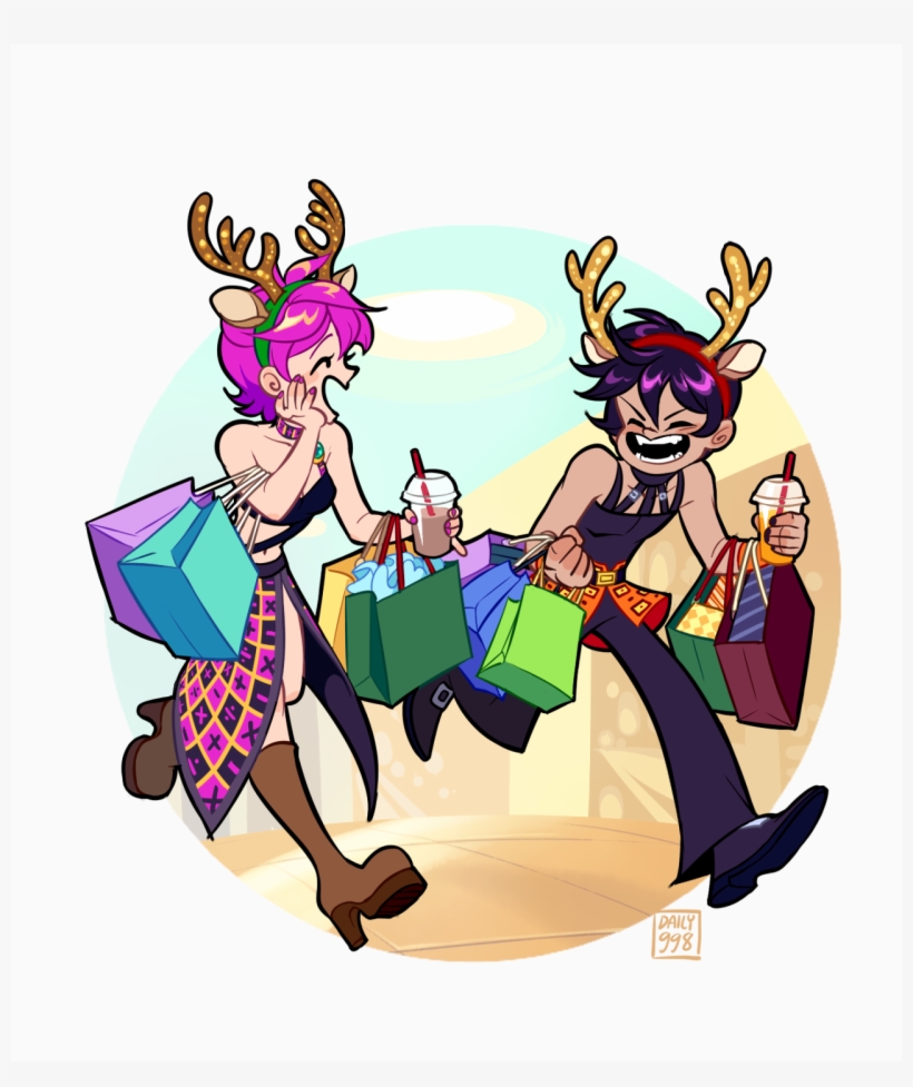 Christmas Kiddos Go Shopping - Narancia And Trish Art, transparent png #5760949