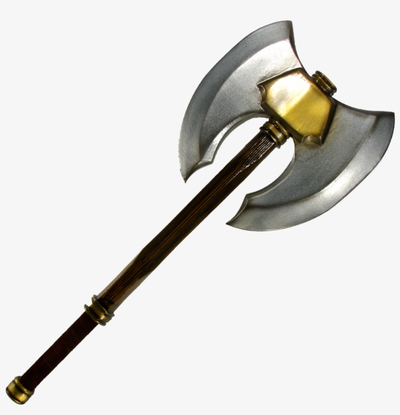 Double Headed Battle Axe - Axe, transparent png #5763053