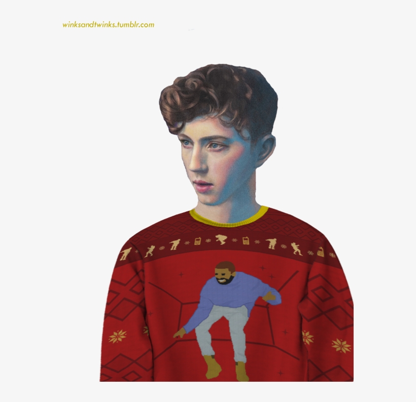 Troye Sivan Drake Ugly Christmas Sweater Transparent - Troye Sivan, transparent png #5763537