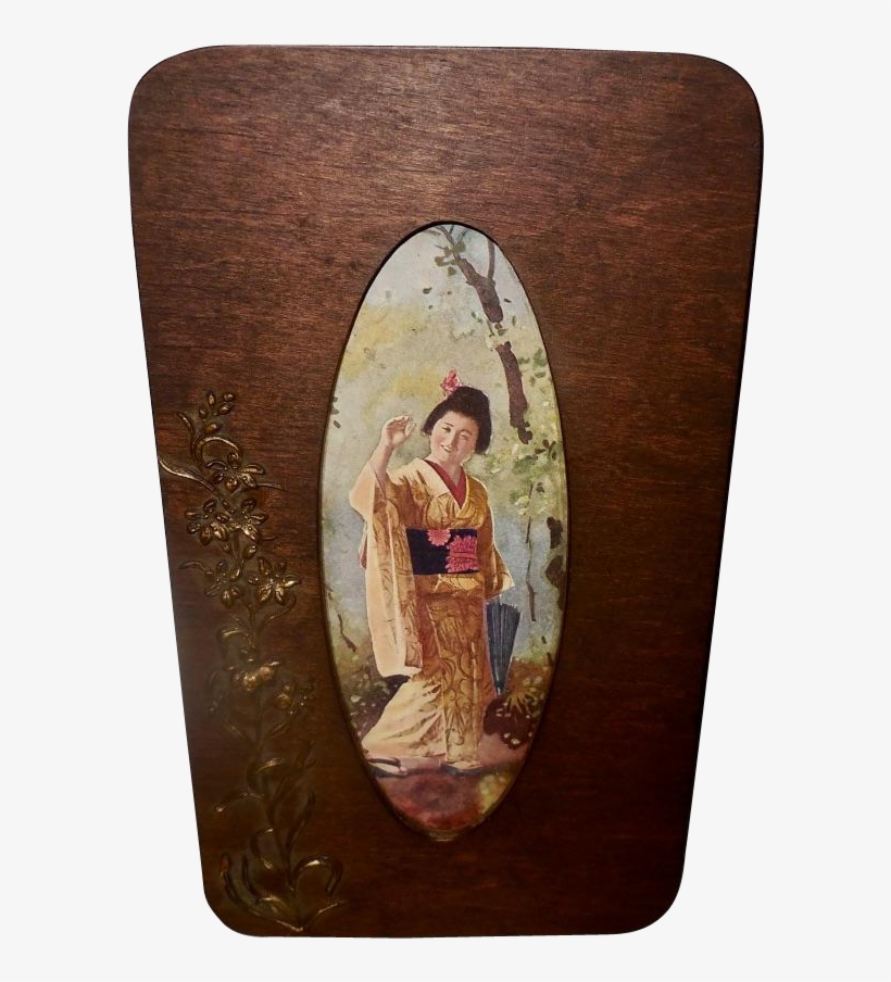 Vintage Print Of Japanese Geisha In Aesthetic Wood - Geisha, transparent png #5764194