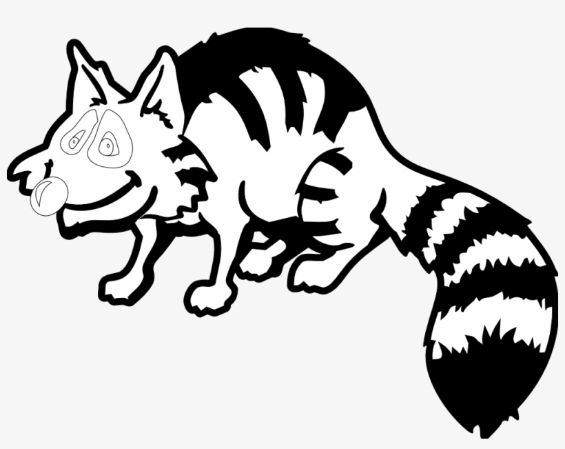 The Baby Raccoon Giant Panda Checkered Flag - Cartoon Black And White Raccoon, transparent png #5764768