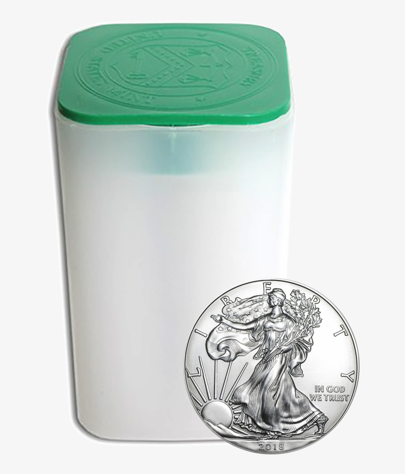 2018 Usa Eagle 1oz Silver Coins In Tube - 2018 S American Silver Eagle, transparent png #5764884