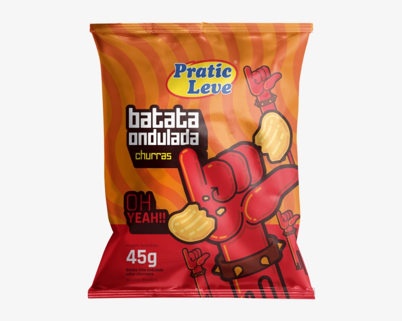 Batata Ondulada Churrasco - Batata Ondulada Pratic Leve Sabores 45g, transparent png #5765753