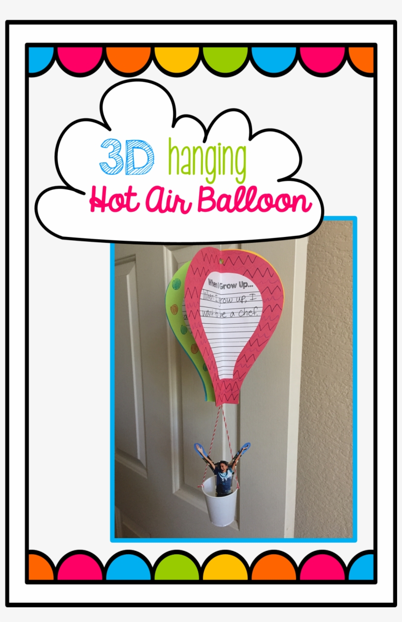 3d Hot Air Balloon To Hang In Classroom For Back To - Escola Happy Baby, transparent png #5766921