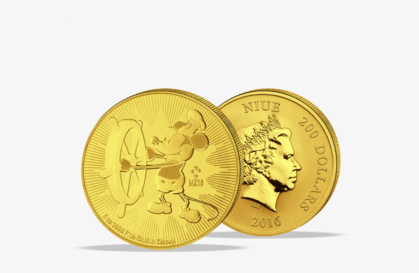 250 Dollar „steamboat Willie“ 1 Unze Gold - Coin, transparent png #5767590