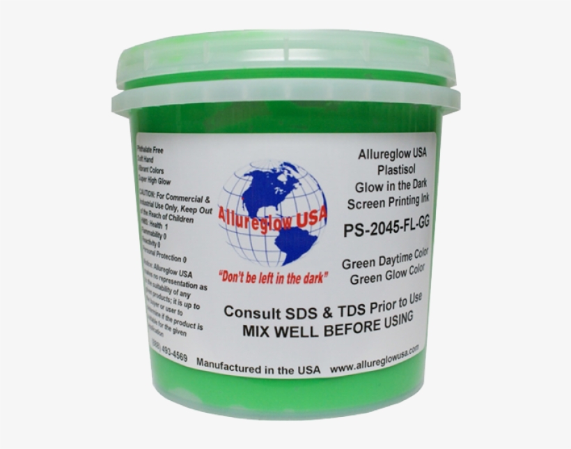 Allureglow Plastisol Ink Glow In The Dark Green/ Green - Plastisol, transparent png #5768709