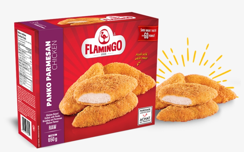 Recipe Panko Parmesan Chicken Breast Ceasar Salad - Flamingo Chicken Strips, transparent png #5769218
