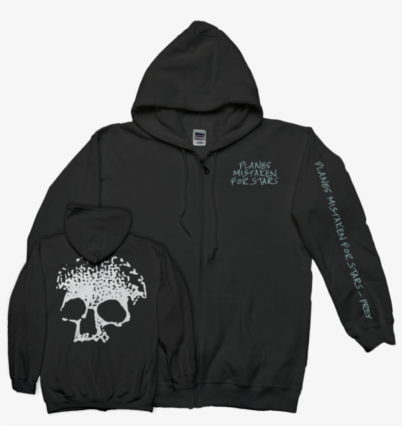 Planes Mistaken For Stars "prey" Zip Up Sweatshirt - Planes Mistaken For Stars Skull, transparent png #5771243