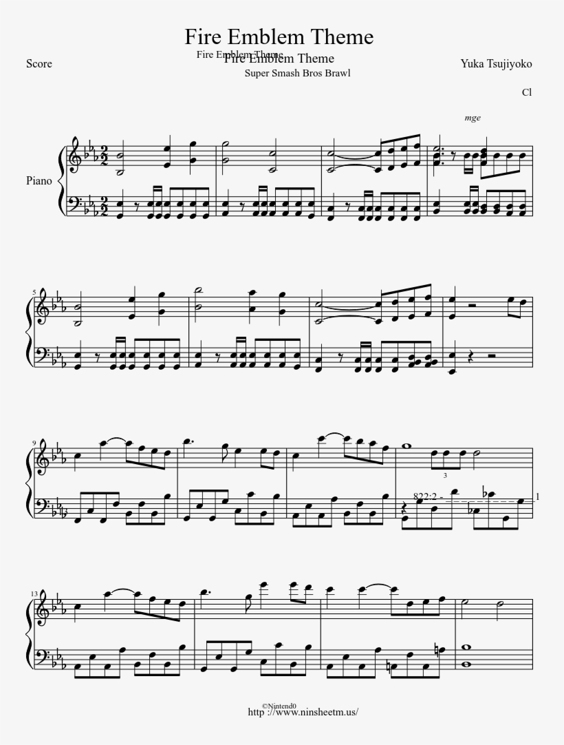 Fire Emblem Theme Philip Wesley The Approaching Night Sheet Music Free Transparent Png Download Pngkey