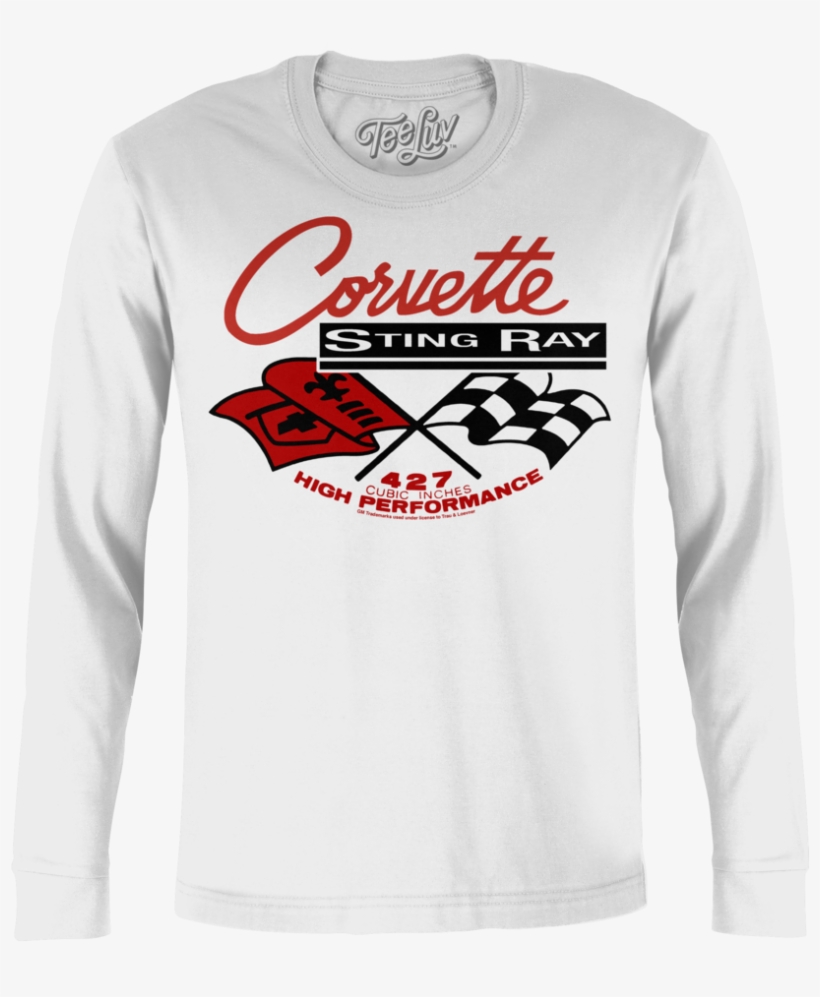 Corvette Stingray Long Sleeve Tee - Vintage Metal Art 'corvette' Decorative Tin Sign (white), transparent png #5772199