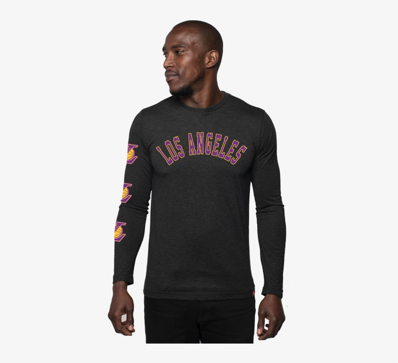 Los Angeles Lakers Comfy La Long Sleeve T-shirt - Long-sleeved T-shirt, transparent png #5772596