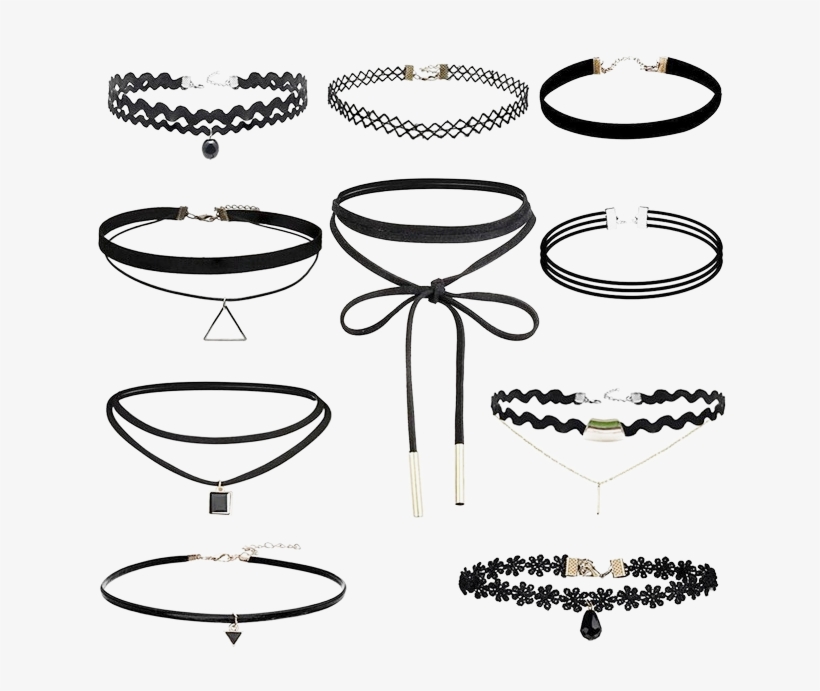 Black Leather Choker Kawai - Different Styles Of Chokers, transparent png #5774496