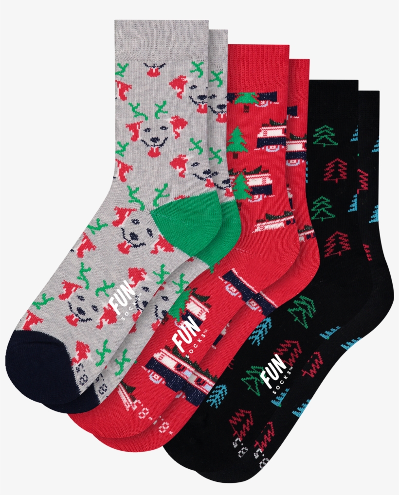 Fun Socks Boys And Girls Holiday Crew Socks - Sock, transparent png #5774554