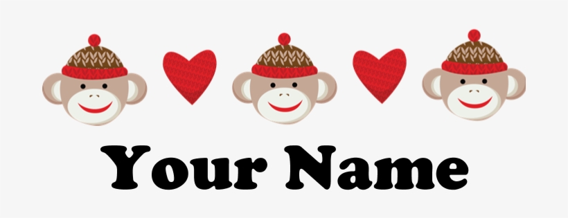 Favorite - Personalized Sock Monkey Ornament (round), transparent png #5776383