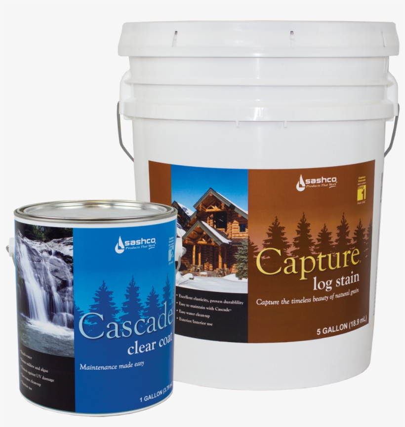 Sashco Cascade Clear Log Finish - 2 Gallons, transparent png #5776443