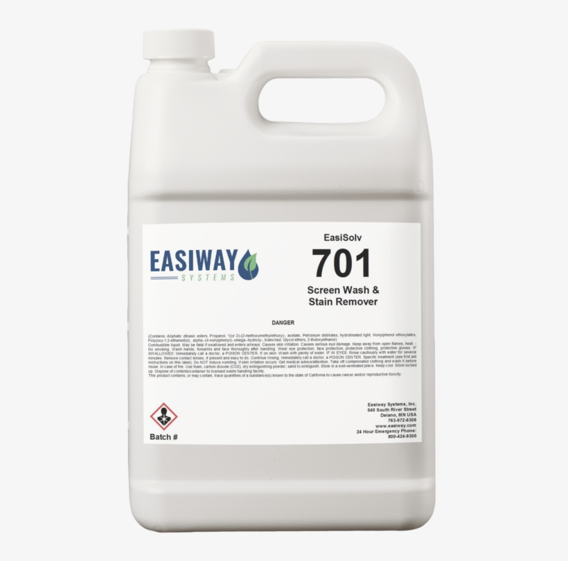Easiway Easisolv 701 Screen Wash & Stain Remover - Easiway Supra Ink And Emulsion Remover For Screen Printing, transparent png #5777088