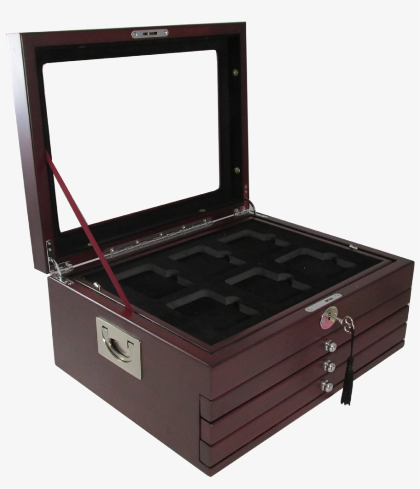 Multi Tray, Wood Deluxe Glass Top, Latch Key - Professional Coin Grading Service, transparent png #5777353