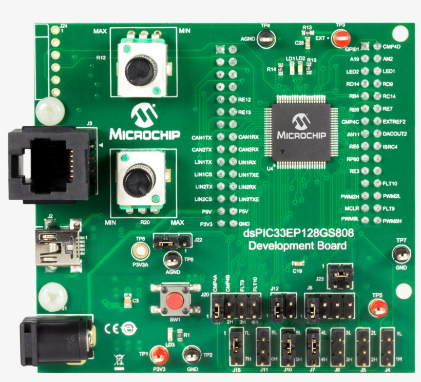 The Dspic33ep128gs808 Development Board Consists Of - Dspic33ep128gs808 Development Board, transparent png #5779336