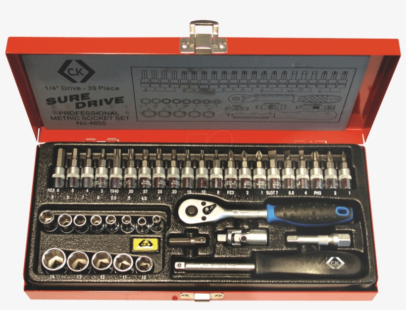 K Socket Wrench Set 1/4, 39-part C - C.k Suredrive Socket Set 1/4"dr T4655, transparent png #5779977