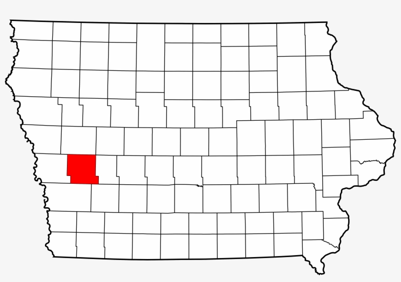 Map Of Iowa Highlighting Shelby County - Okoboji Iowa On Map, transparent png #5779979