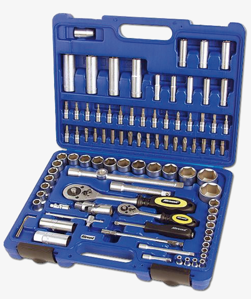 Socket Wrench Set 1/4 And 1/2 Inch 94-part, transparent png #5780116