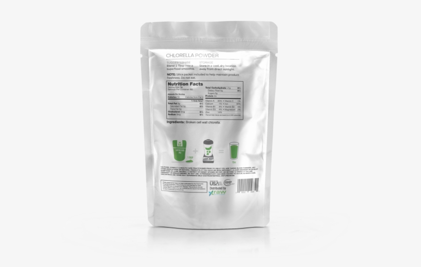 Pure Chlorella Powder Pouch Rear View - Chlorella, transparent png #5781322
