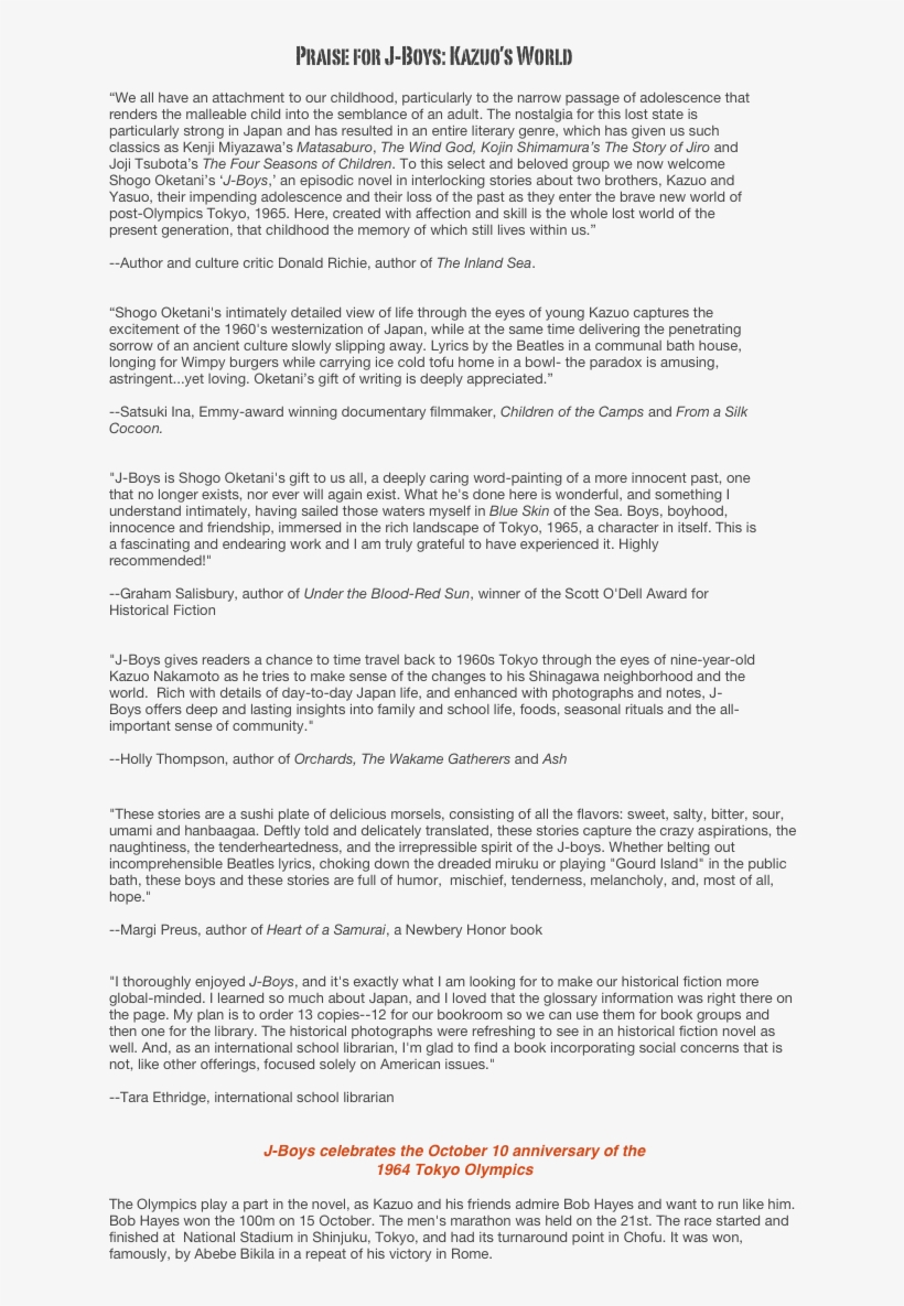 Praise For J-boys - Document, transparent png #5781529