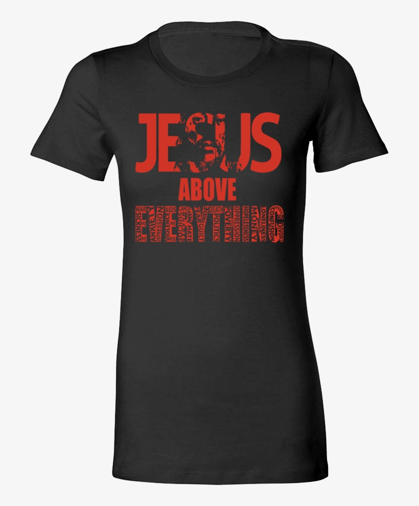 Slim Fit Black Jesus Above Everything Tee - Franks Red Hot Sauce Shirt, transparent png #5782662