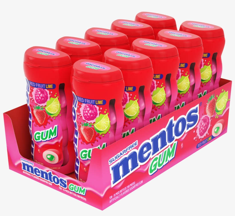Mentos Pure Fresh Gum Cinnamon 15 Piece Pocket Bottle - Mentos Mint Chewy Dragees 38g - Pack Of 40, transparent png #5784012