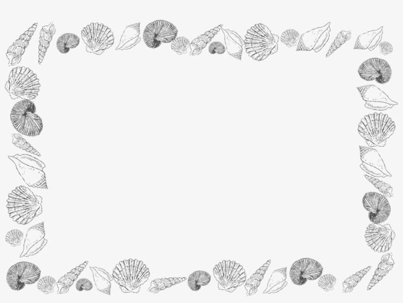 Kisscc Borders And Frames Seashell Drawing Black And - Shell Border Clip Art, transparent png #5784018