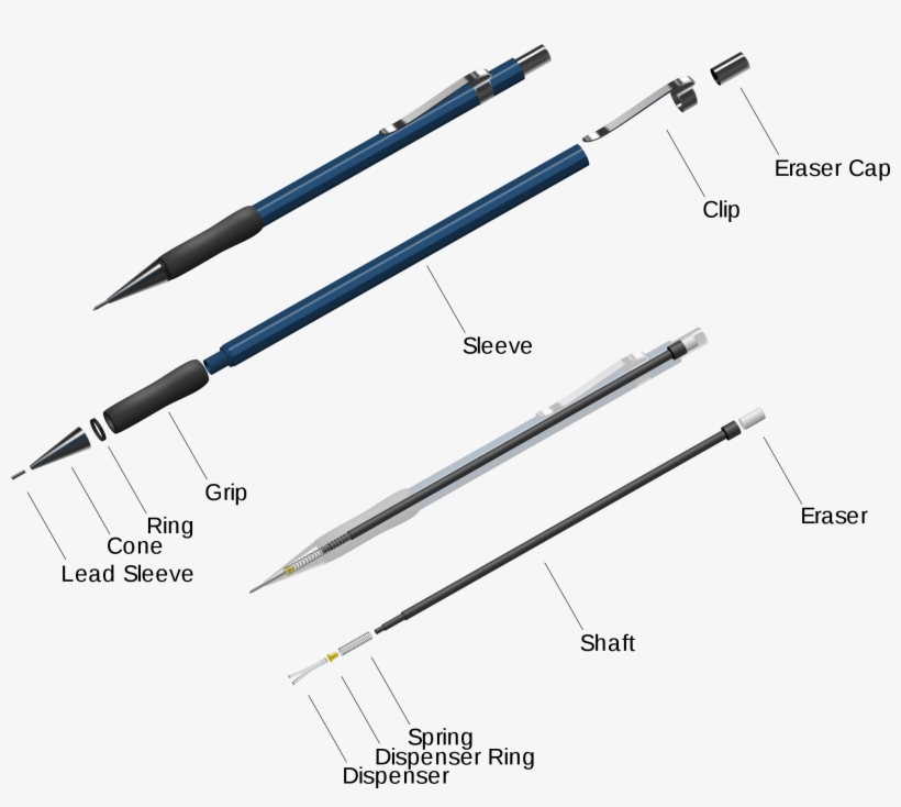 Open - Mechanical Pencil, transparent png #5785580