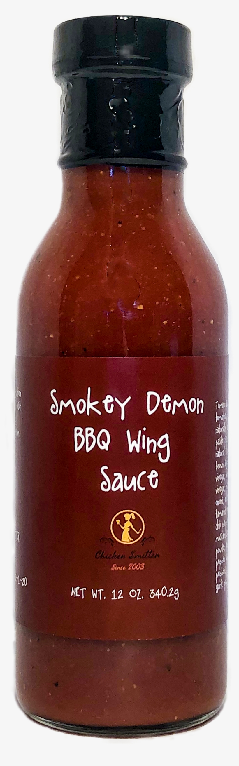 Smokey Demon Bbq Wing Sauce Pic - Glass Bottle, transparent png #5786165