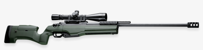 Shown With Rifle Scope, Muzzle Brake, In Green - Trg 22 Sniper Rifle, transparent png #5786808