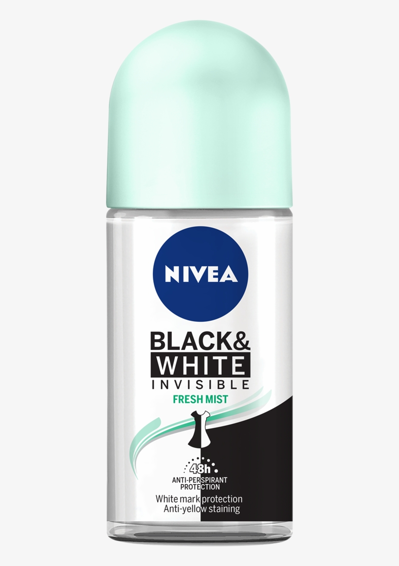 Invisible For Black & White Fresh Mist 50 Ml - Nivea - Happy Time - Roll On - 1.69 Fl Oz / 50 Ml, transparent png #5787276
