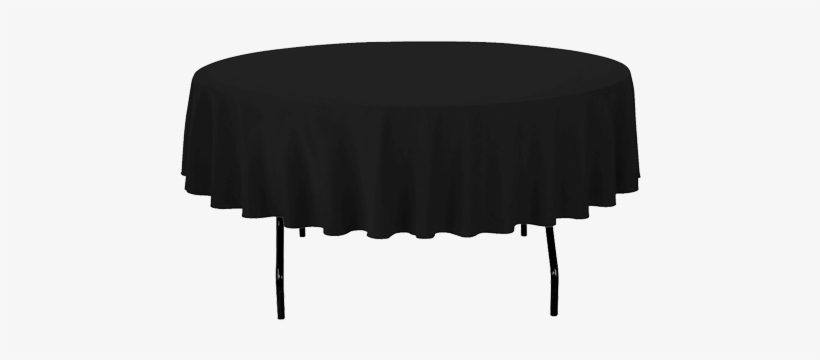 Black Round Table Cloth - Tablecloth, transparent png #5787630