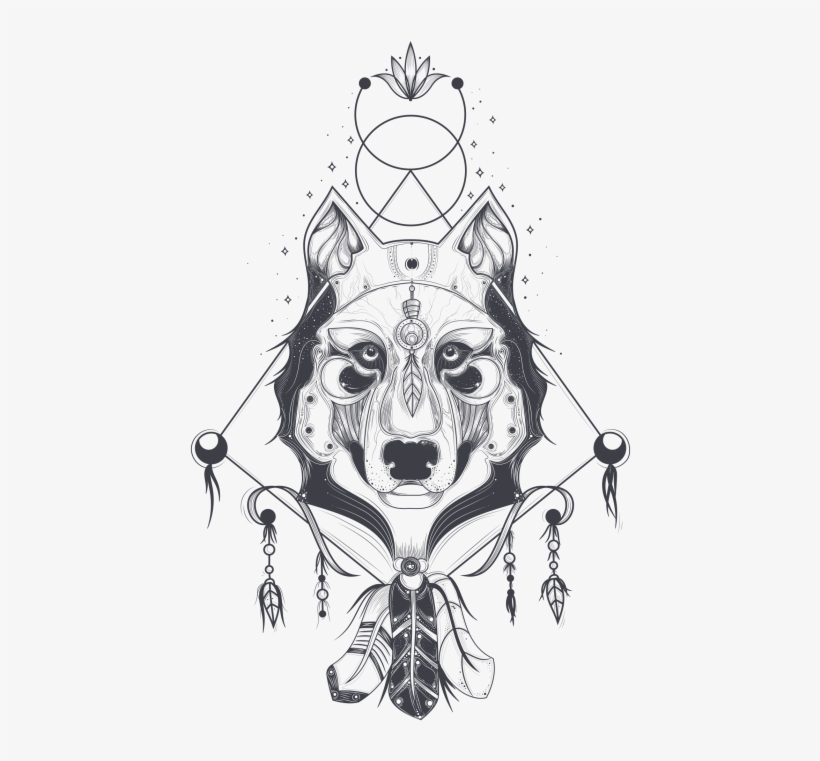 Wolf Illustration Png - Vector Illustration Of A Front View, transparent png #5789969