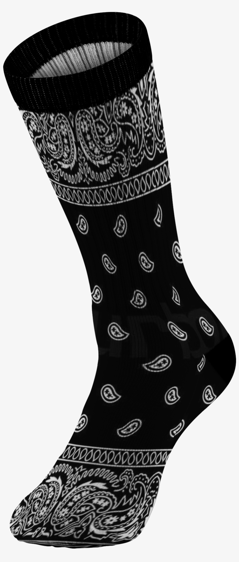 Customized Bandana Design Print Socks, Unisex, Black - Sock, transparent png #5794338