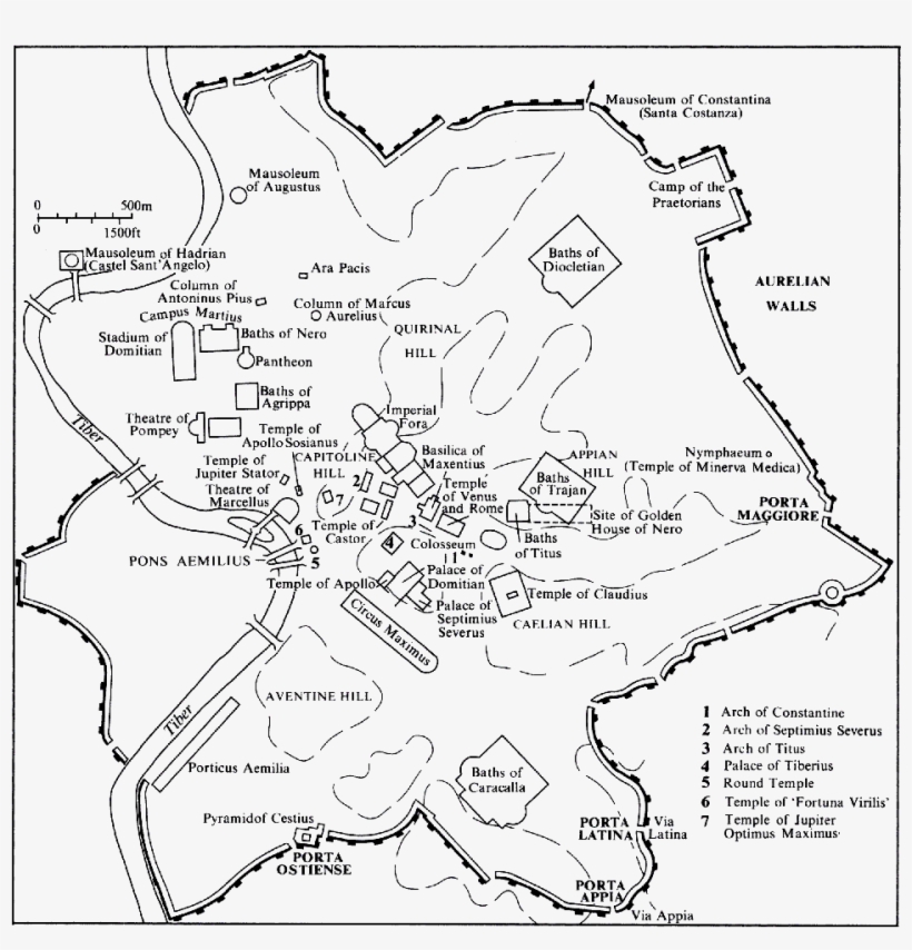 Location - Plan Of Ancient City Of Rome, transparent png #5796913