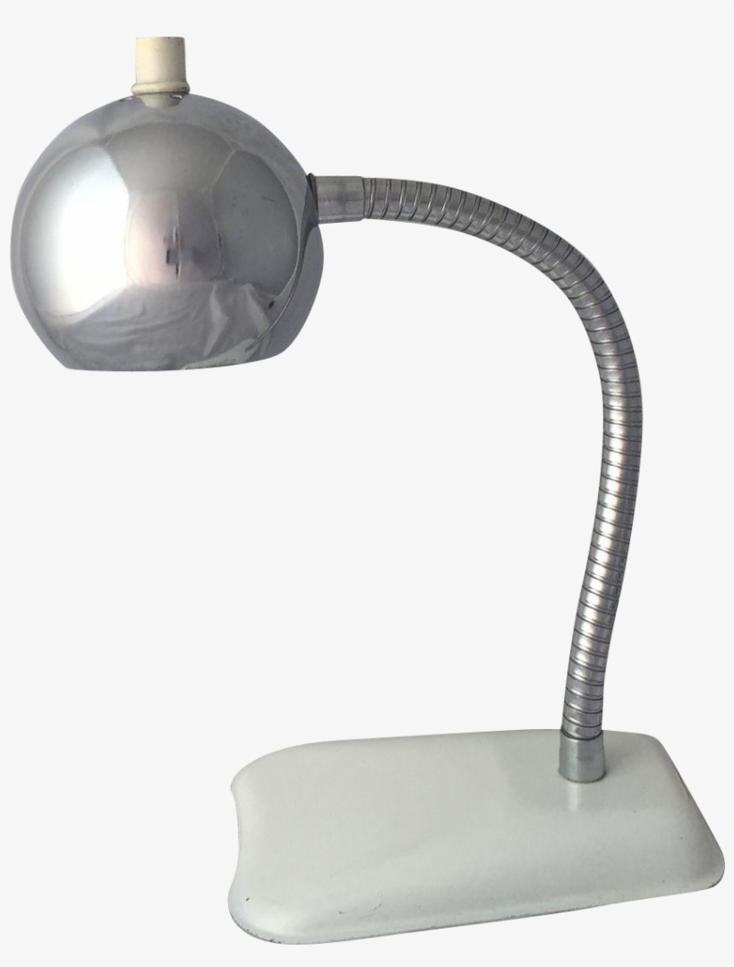 Vintage Chrome Gooseneck Desk Lamp Eye Ball Mid Century - Lamp, transparent png #5798431