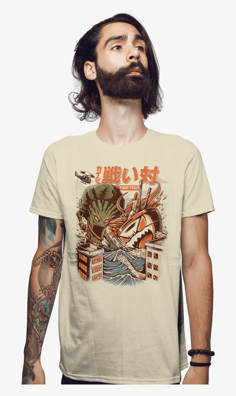 Kaiju Food Fight - Active Shirt, transparent png #5798475