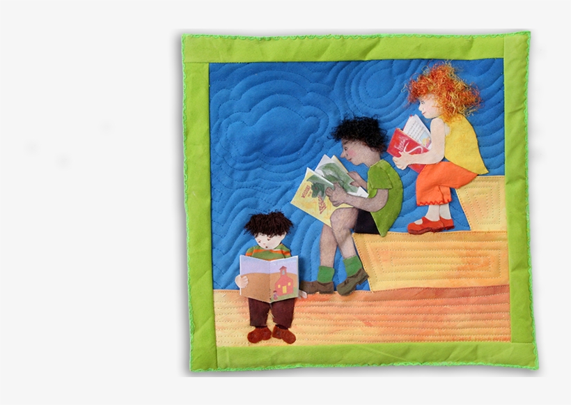 Children Reading - Quilting, transparent png #580068