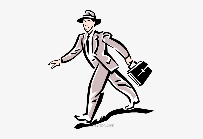 Man Walking To Work Royalty Free Vector Clip Art Illustration - Walking To  Work Cartoon - Free Transparent PNG Download - PNGkey